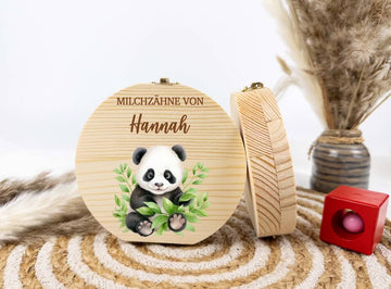 Zahndose aus holz mit Panda Motiv