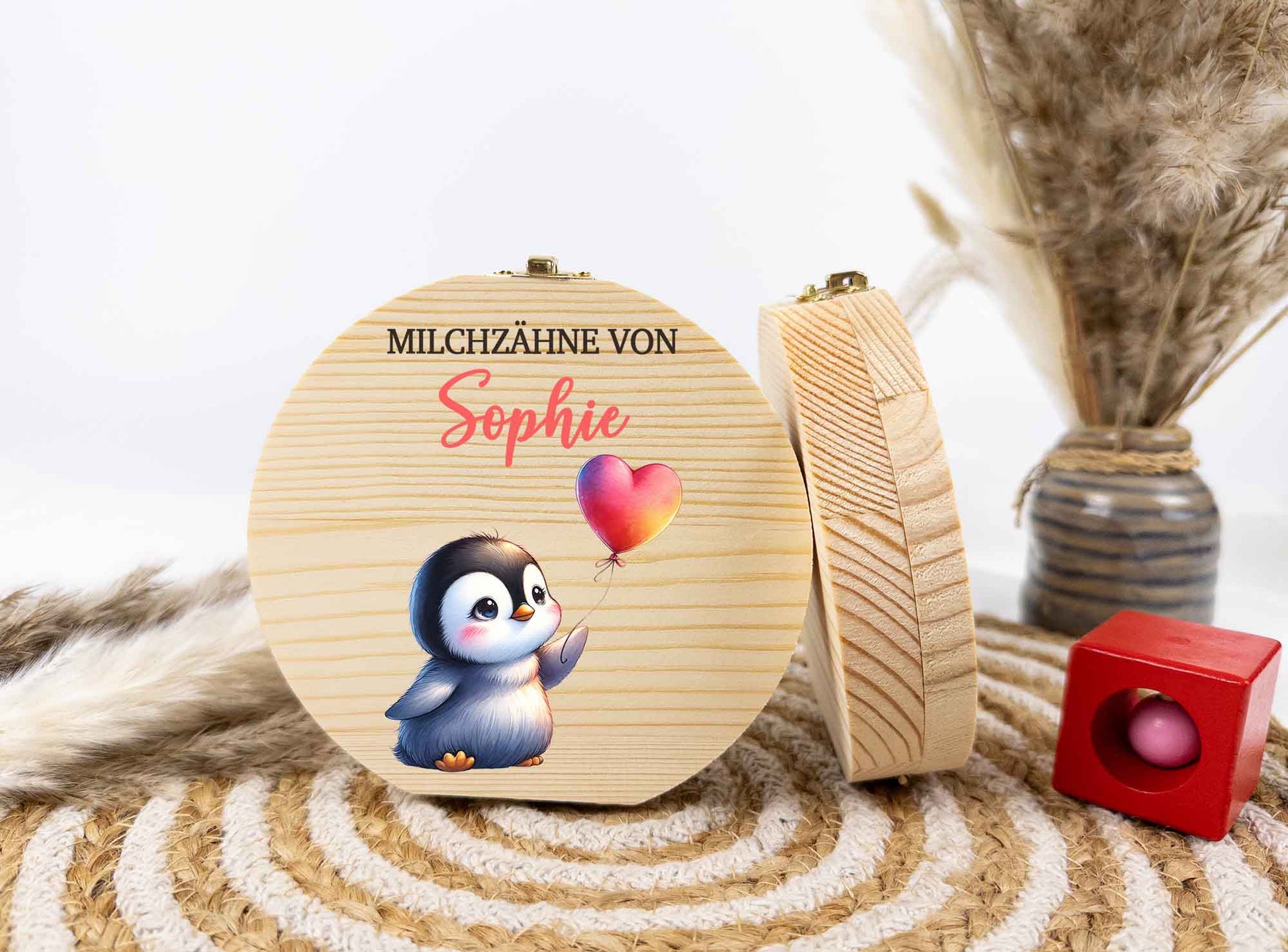 warum milchzähne aufbewahren Personalisierte Pinguin-Zahndose für Milchzähne