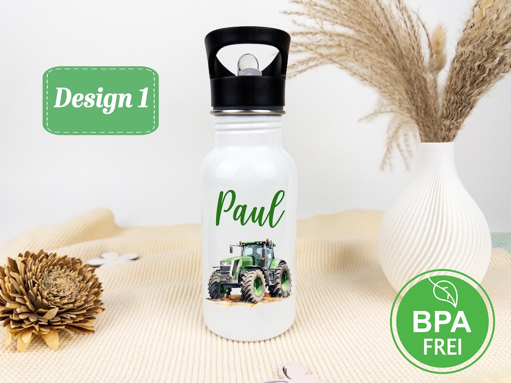 personalisierte trinkflasche kinder - Traktor
