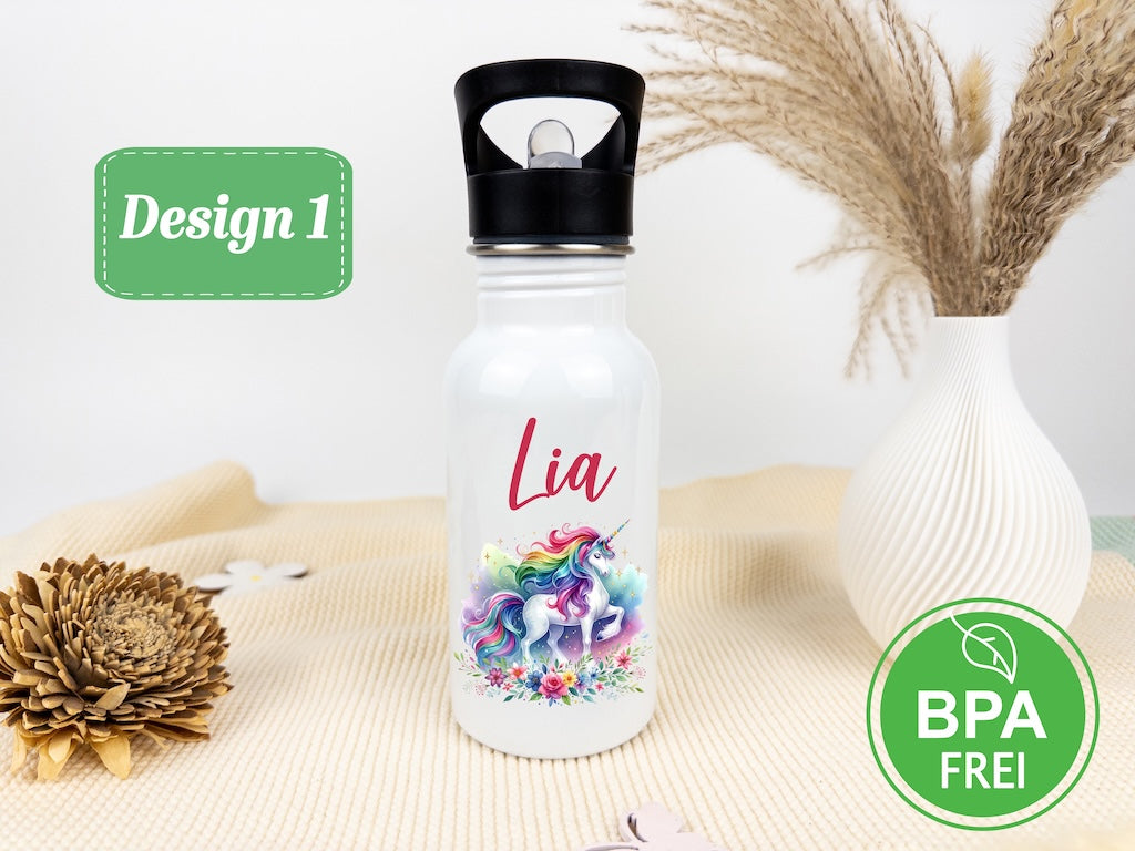 personalisierte trinkflasche kinder - Einhorn