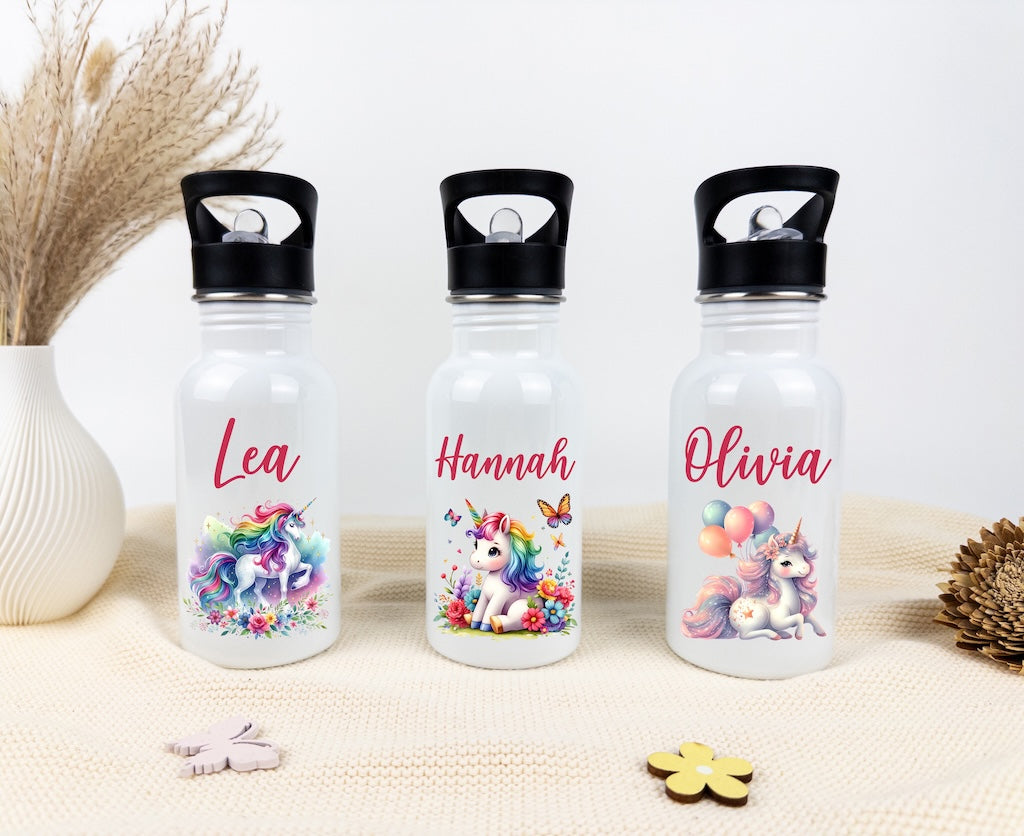 personalisierte trinkflasche kinder - Einhorn