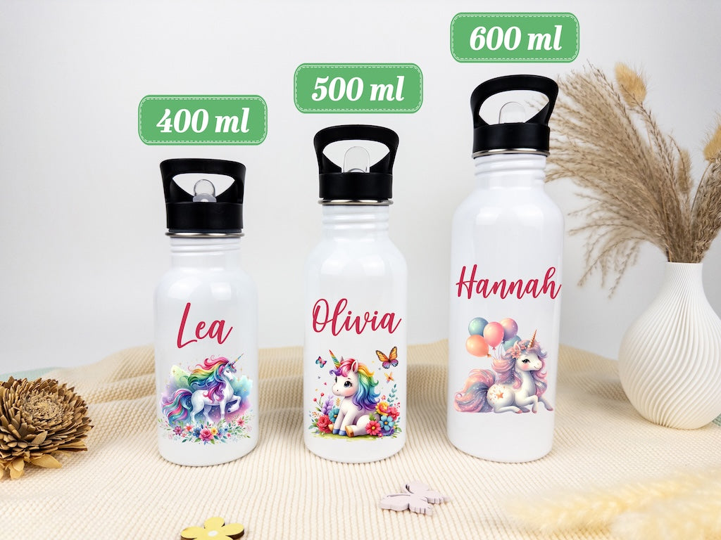 personalisierte trinkflasche kinder - Einhorn